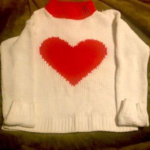 Girls soft velvety heart sweater size l 10/12 tucker and tate